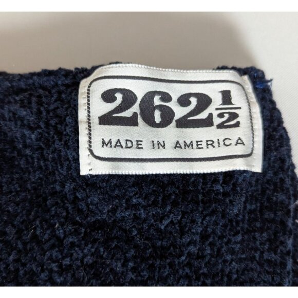 262 1/2 Vintage Navy Blue Knit Scarf - Picture 3 of 3